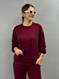 Yonca Moda Evi Kadın Uzun Kollu Bisiklet Yaka Viskon Iki Iplik Bluz Ve Pantolon Ikili Takım