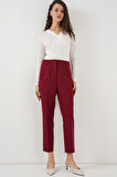 Yonca Moda Evi 6650 Yüksek Bel Kumaş Pantolon - Bordo