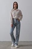 Yonca Moda Evi Düz Kesim Denim - Mavi