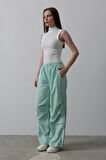 Yonca Moda Evi Paraşüt Cargo Pantolon - Mint