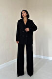 Yonca Moda Evi Siyah 3-İplik Comfort Ceket Ve Pantolon Takım