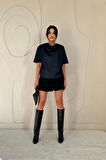 Yonca Moda Evi Mavi Kot Bluz