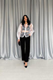 Yonca Moda Evi Siyah Yaka Bluz Ve Pantolon Siyah