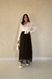 Yonca Moda Evi Siyah Dantelli Uzun Etek
