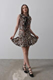 Yonca Moda Evi Leopar Desen Mini Etek - Leopar