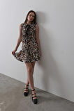 Yonca Moda Evi Leopar Desen Mini Etek - Leopar