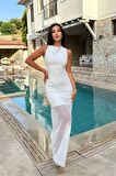 Yonca Moda Evi Edna Sırt Dekolteli Dantel Elbise 2778