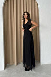 Yonca Moda Evi Archernar Şifon Tül Elbise 2704-8