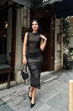 Yonca Moda Evi Cindy Transparan Tül Elbise 2683-8