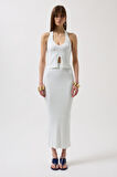Yonca Moda Evi V Detay Dokulu Crop Bluz