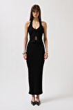 Yonca Moda Evi V Detay Dokulu Crop Bluz