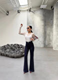 Yonca Moda Evi 230 Gr Poly Viscose Full Lycra İspanyol Paça Pantolon