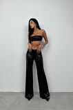 Yonca Moda Evi Payetli Wide Leg Pantolon