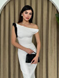 Yonca Moda Evi Jovani Omuz Detaylı Elbise