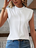 Yonca Moda Evi Kadın Kısa Reglan Kollu Yarı Balıkçı Yaka Ithal Krep Bluz