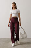 Yonca Moda Evi Kemerli Cargo Pantolon - Bordo