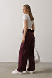 Yonca Moda Evi Kemerli Cargo Pantolon - Bordo