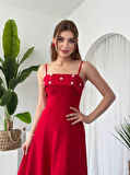 Yonca Moda Evi Acco Taş Detaylı Elbise