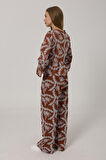 Yonca Moda Evi İşlemeli Oversize Pantolon - Kahve