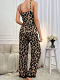 Yonca Moda Evi Kadın Ip Askılı Yakası Dantelli Bluz Ve Pijama Sandy Ikili Takım