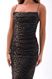 Yonca Moda Evi 6955 ELBİSE-LEOPAR