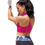 Yeni İnci Pembe Siyah Desenli Sporcu Tayt Takım YNCT129-T19