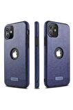 iPhone 12 Pro Max Uyumlu Logo Bölmeli Koyu Tasarım Kılıf
