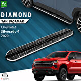 S-Dizayn Chevrolet Silverado 4 Uzun Şase Diamond Krom Yan Basamak 253 Cm 2020 Üzeri A+ Kalite