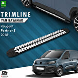 S-Dizayn Peugeot Partner 3 Uzun Şase TrimLine Gri Yan Basamak 220 Cm 2018 Üzeri A+ Kalite