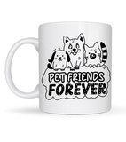 Pet Friends Forever Porselen Kupa MODEL 69 – Kedi & Köpek Figürlü Sevimli Tasarım, Hayvan Severlere Özel Kahve ve Çay Kupası