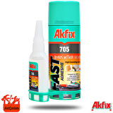 AKFİX 705 HIZLI YAPIŞTIRICI SPREY MDF KİT 200ML SPREY + 50GR AKTİVATÖR