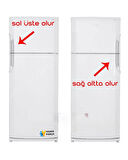 Beko Uyumlu D9430NE Buzdolabı Kapı Kolu Sapı (Buzdolabı Karşında SOL ÜSTE veya SAĞ ALTTA uyar)