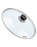 Tencere Sahan Tava Cam Kapağı Kapak 30 cm Siyah Tutma Tepesi