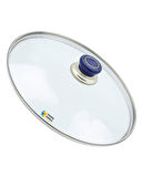 Tencere Sahan Tava Cam Kapağı Kapak 34 cm Lacivert Tutma Tepesi