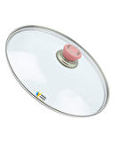 Tencere Sahan Tava Cam Kapağı Kapak 34 cm Pembe Tutma Tepesi