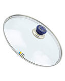 Tencere Sahan Tava Cam Kapağı Kapak 36 cm Lacivert Tutma Tepesi