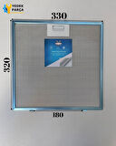 Bosch: DKE985CAU | 330x320 mm | Aspiratör & Davlumbaz Tel Yağ Filtresi | Model: 00362381 | 33x32 cm