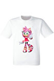 Amy Sonic Baskılı Çocuk Tişörtü