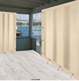 Ceylan Home Balkon Perdesi Brandası Düz Krem Renk 200x250