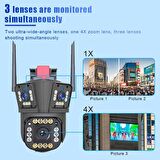 YS-17 PRO 3 KAMERALI FULL HD POLİS ÇAKARLI ALARMLI KABLOSUZ EV OFİS FABRİKA GÜVENLİK KAMERASI