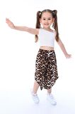 Kız Çocuk Crop-Etek Pantolonlu Takım