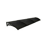 Plastik Ayak 6mm Levhalı Pratik Sundurma Kanopi 100x360 cm Siyah