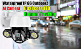 5MP açık projektör güvenlik kamerası su geçirmez insan algılama İki yönlü ses CCTV gece görüş kamera Wifi