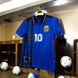 Koyu Mavi Milli Takım Arjantin Mavi Desenli T-Shirt Halı Saha Forması Tişört