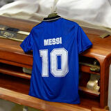 Koyu Mavi Milli Takım Arjantin Mavi Desenli T-Shirt Halı Saha Forması Tişört