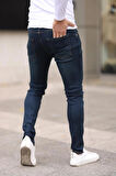 Erkek Yeşil Jean Slim Fit Dar Paça Likralı Esnek Kot Pantolon