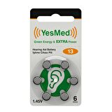 YesMed Extra Power 13 Numara İşitme Cihazı Pili (10 Paket x 6 Adet = 60 Adet Pil)