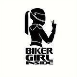 Bıker Gırl Motosiklet Sticker 5  x 8,5 cm