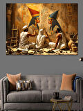 Mısır Piramit Ressamları Dekoratif Kanvas - Mdf Ahşap Tablo