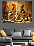 Mısır Piramit Ressamları Dekoratif Kanvas - Mdf Ahşap Tablo